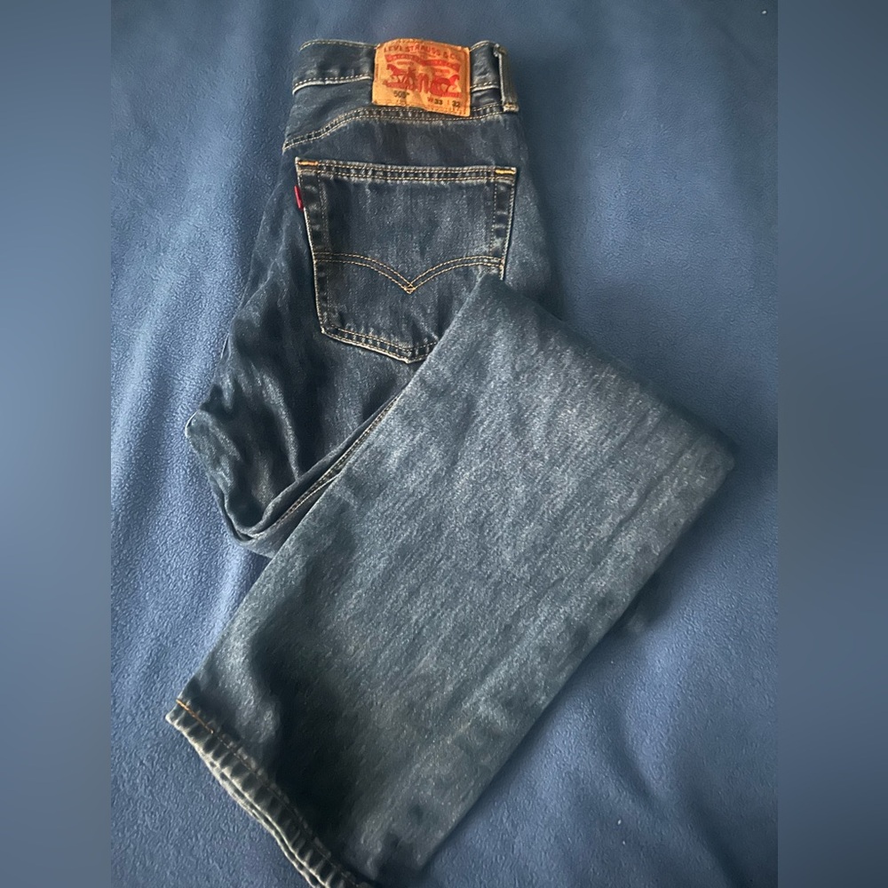 Levi’s 505 Men’s Relaxes Fit Straight Leg Jeans Denim Blue 33/32